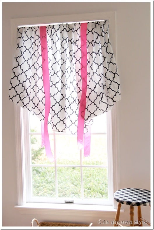 No Sew Window Treatment using a fitted sheet
