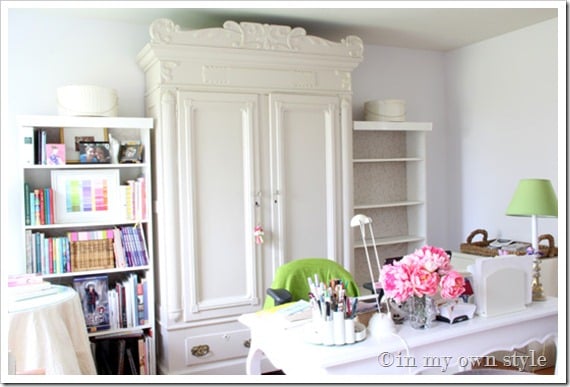 Home Office Decorating with Billy Bookshelves from IKEA