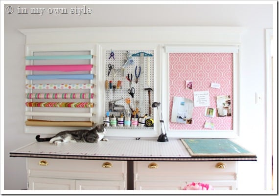 craft room wall storage and organizing
