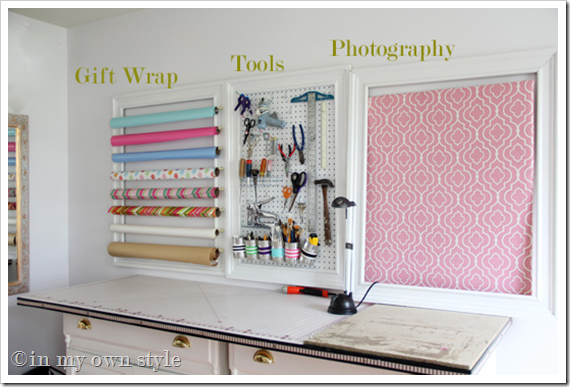 Tool organizing ideas for a creative wall
