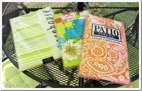 How to make outdoor wall art with vinyl tablecloths