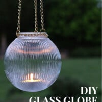 How To Make Outdoor Glass Hanging Lights using an inexpensive globe light shade and chain bought at the home improvement store.