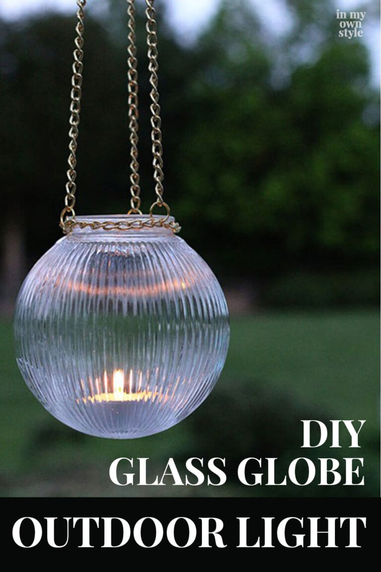 How To Make Outdoor Glass Hanging Lights using an inexpensive globe light shade and chain bought at the home improvement store.