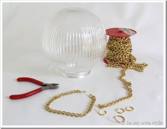 How to make a light from a glass globe light cover