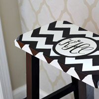 How to paint a monogram on furniture