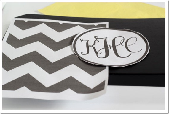 Chevron pattern-and-monogram