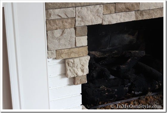 DIY Stone Fireplace makeover