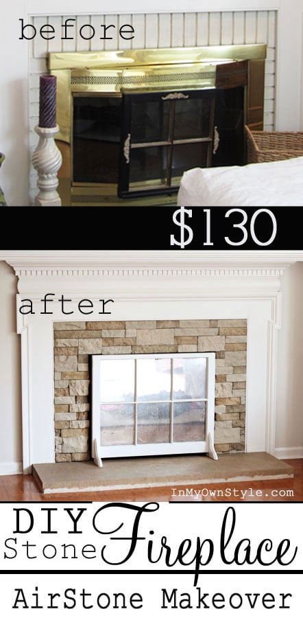 Airstone DIY Fireplace Makeover