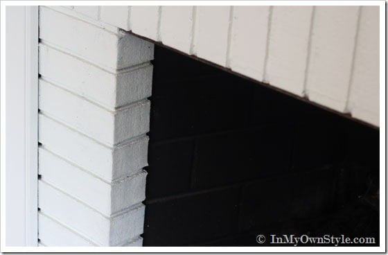 Painted-Brick Fireplace-Before