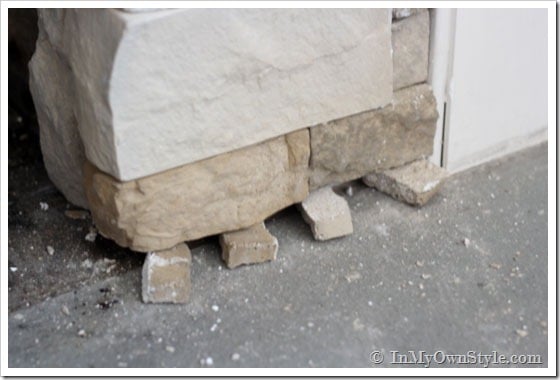 How to make over a fireplace with stone