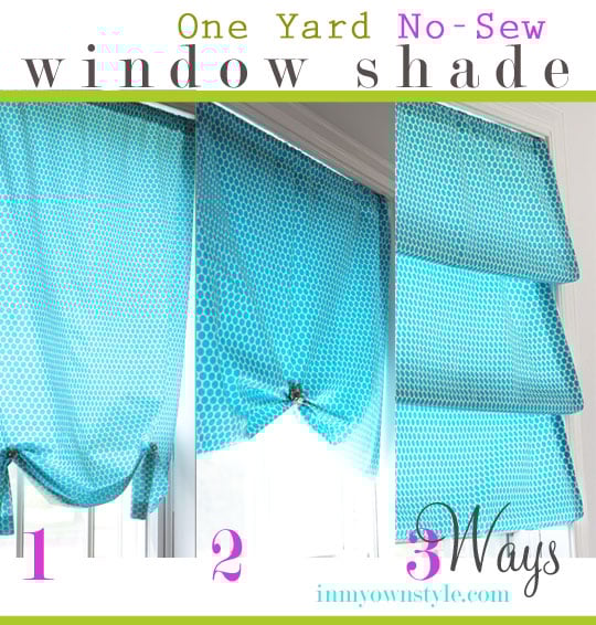 Affordable, easy, and no-sew window treatment. It can be made with only one yard of fabric and styled 3 different ways.