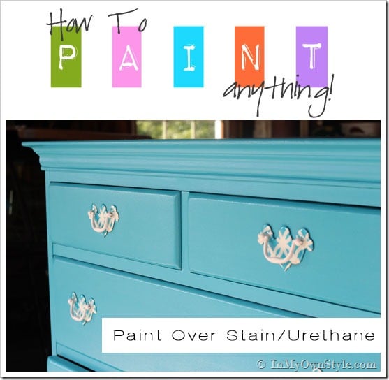 How-to-Paint-Anything overlay on image of just painted piece of furniture.