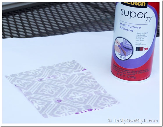 Scotch Supper 77 spray glue can and paper napkin