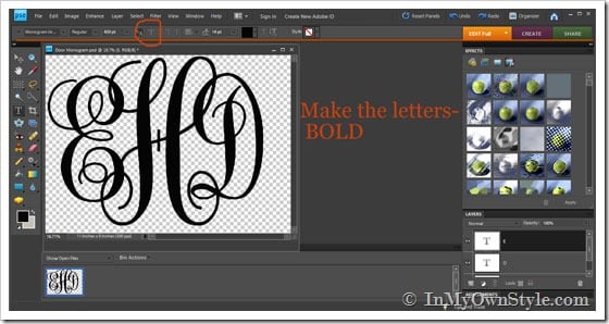How to make a monogram on a computer