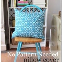 How to make an a pillow cover for any size pillow the easy way. You can use fabric, rugs, or any textile to make a cover. Step-by-step photo tutorial shows you how over at In My Own Style. #pillowcover #DIYdecor #fabricpillowcover #pillows #easysewhomedecor