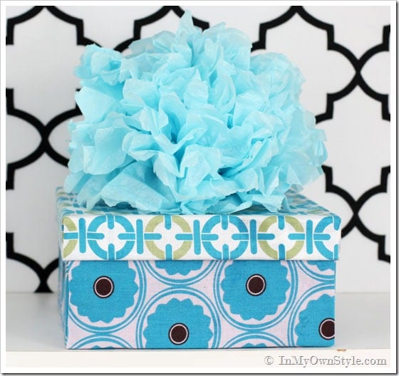 How to gift wrap a box with fabric