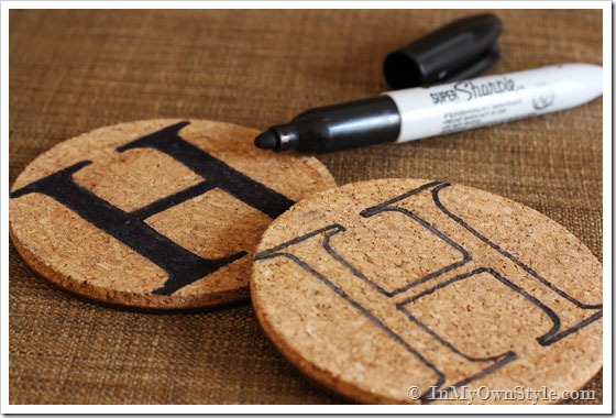 Handmade-Gift-Ideas---Initial Coasters