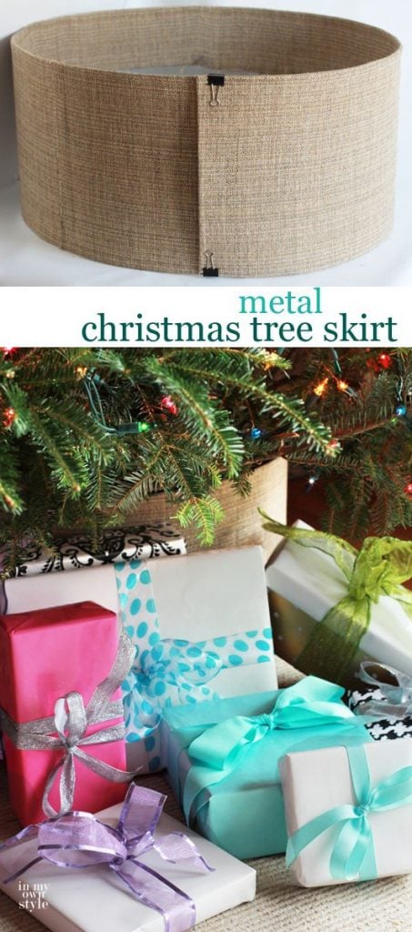 DIY Metal Christmas Tree Skirt: Perfect for a stylish yet protective cover for your tree that your kitty cat or puppy can't get into.