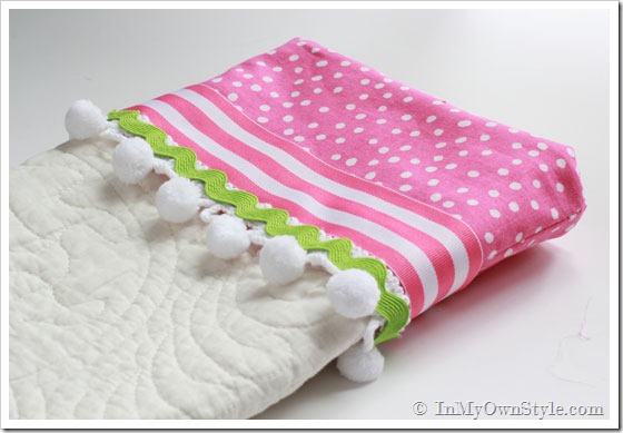 DIY-Christmas-Stocking being sewn together.
