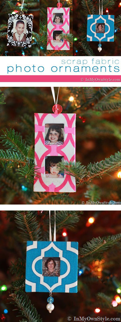 Use-up-scrap-fabric, even-the-smallest-pieces-to-make-these-colorful-handmade photo-Christmas-tree-ornaments.