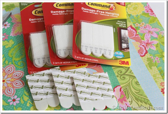 3M-Command-Strips-and-Scrapbook paper art