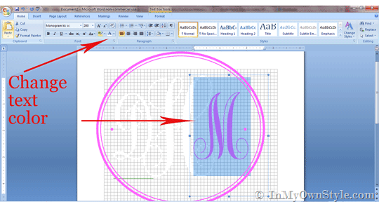 How to make a monogram on a computer