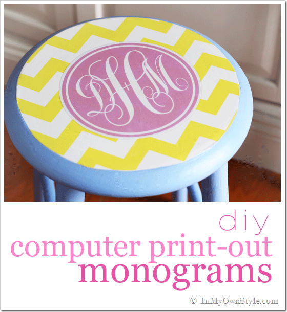 Computer-Printed-Monogram-Stool-Furniture-Makeover