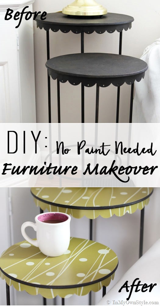 DIY: No Paint Needed Furniture Makeover. Perfect for new DIYer's!