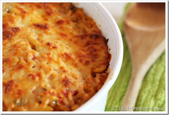 Baked-Mozzarella-Orzo-Recipe-right-out-of-the-oven