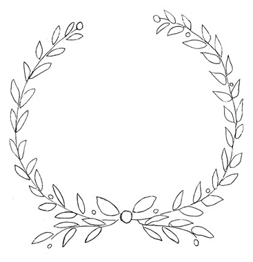 Free-Printable-Laurel Olive Wreath-Design-for-Furniture-and-chalkboards