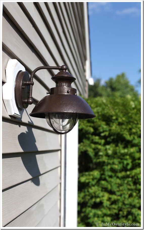 Freshly painted exterior light on house