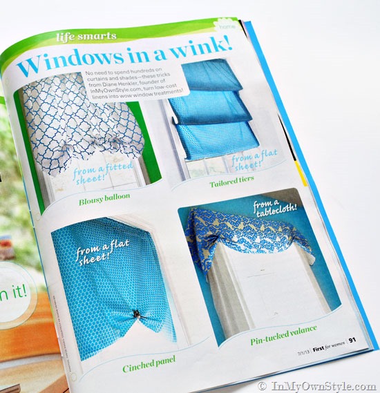 First Magazine no Sew window treatments
