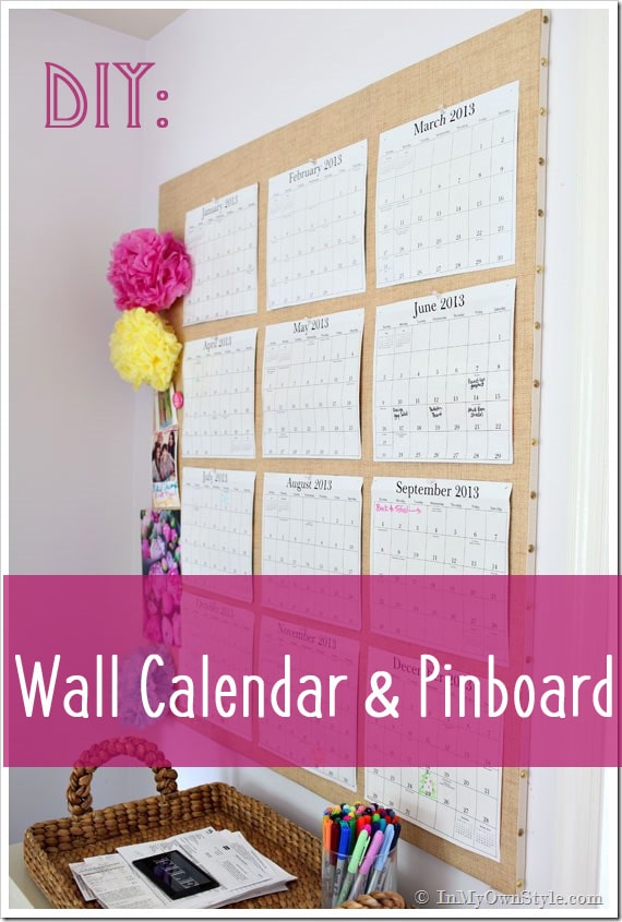 DIY Wall Calendar and Planner Pin Board