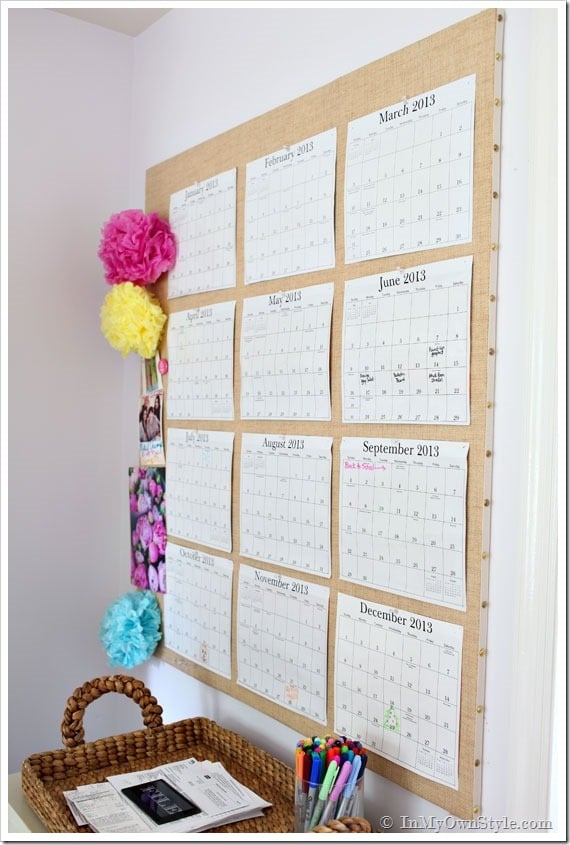 How to make a large wall mounted bulletin board on a budget.