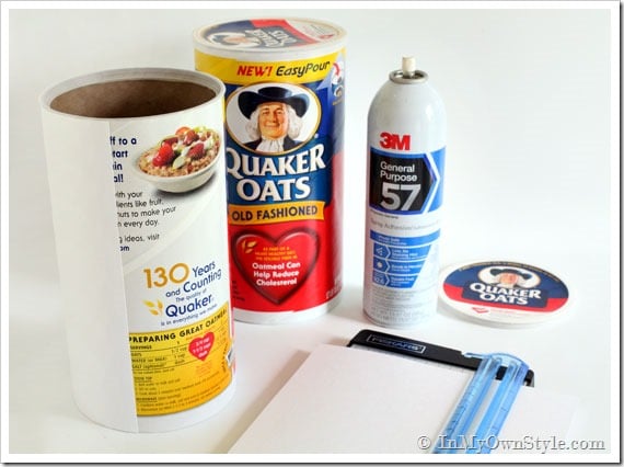 Ideas on how to reuse an oatmeal container.
