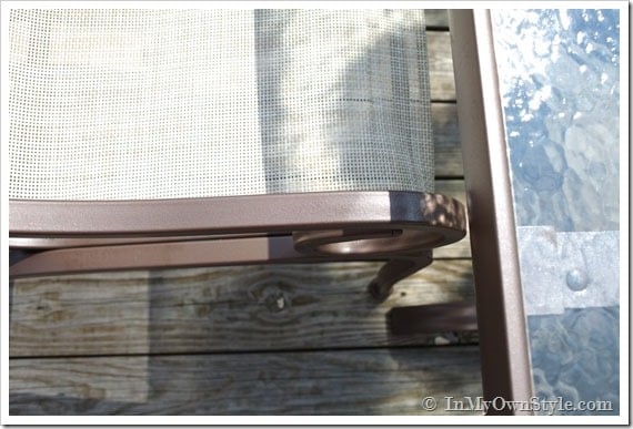 Close up of Spray-painted outdoor-furniture