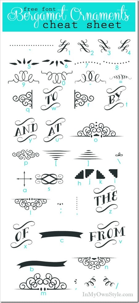 Bergamot Ornaments Character Map