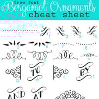 Bergamot Ornaments Font Cheat Sheet