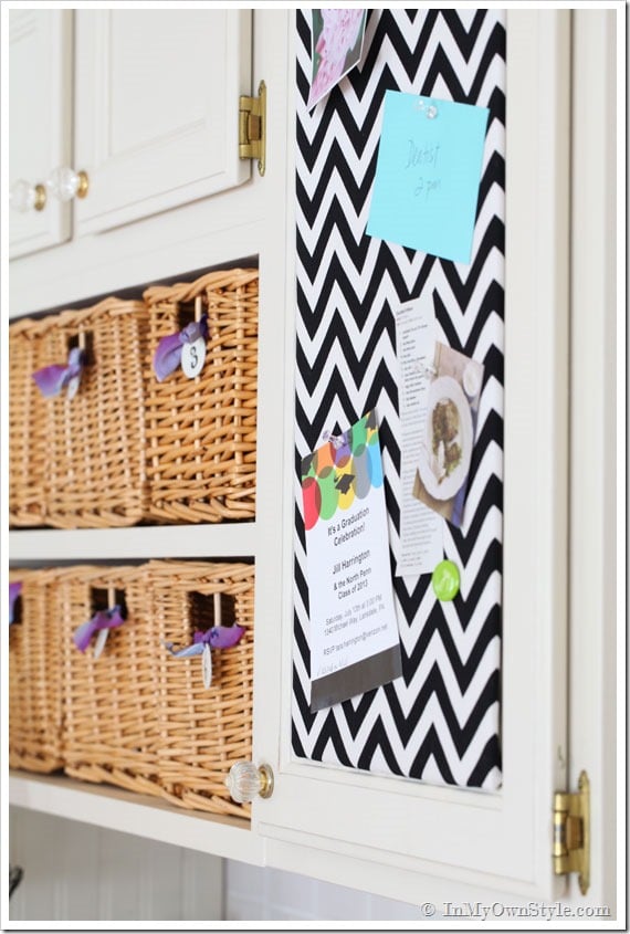 Kitchen Cabinet Memo Board DIY