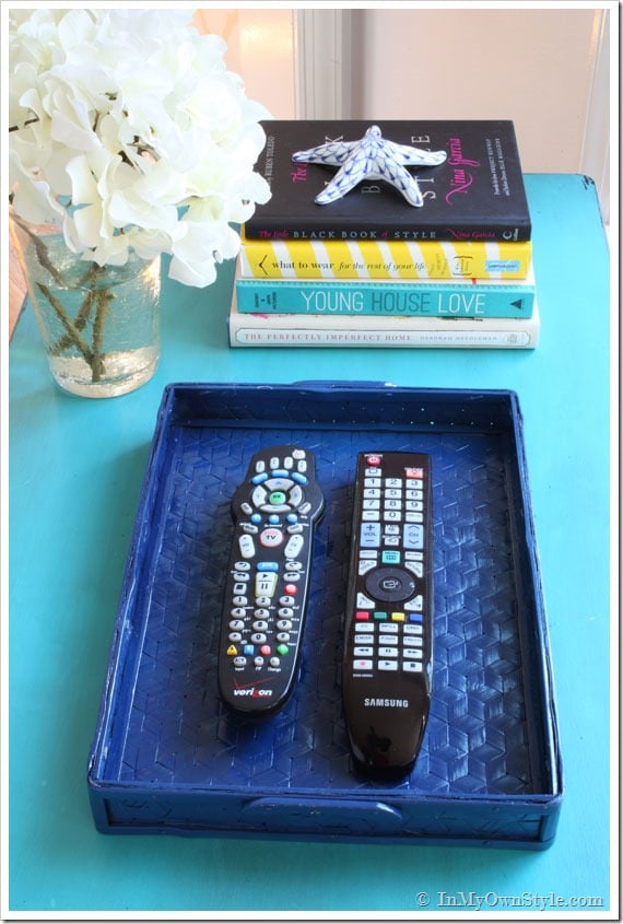 How to spray paint a thrift store tray to transform it into a chic decorative accessory.