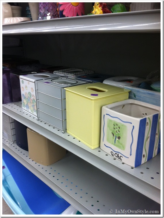 tissue boxes at the Thrift store
