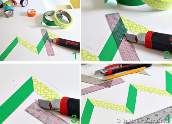 How-to-Create-a-Chevron-Pattern-with-Washi-Tapes