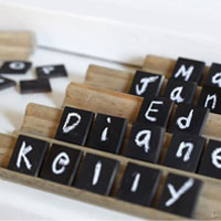 How to make Chalkboard Tile Place Cards