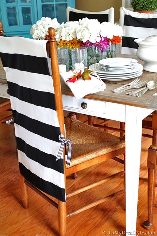 No sew chair back cover