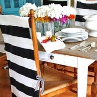 DIY No Sew Chair Back Covers for dining room chairs
