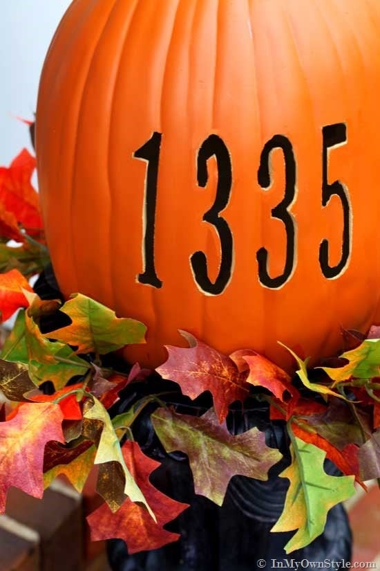 Carve a street address into a Pumpkin