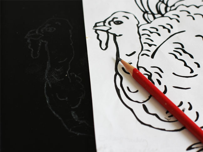 How to draw a turkey on a chalkboard