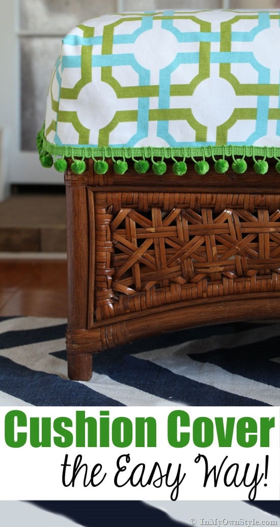 How To sew a simple slipcover for an ottoman cushion