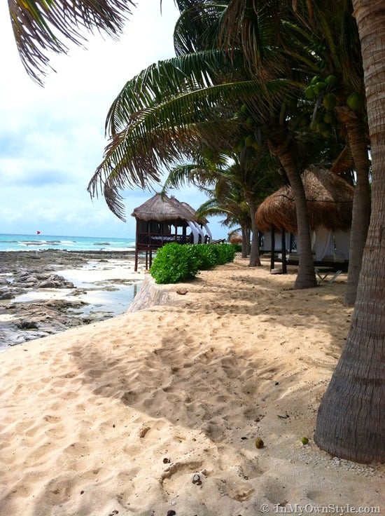 beach huts at El Dorado Royale Resort