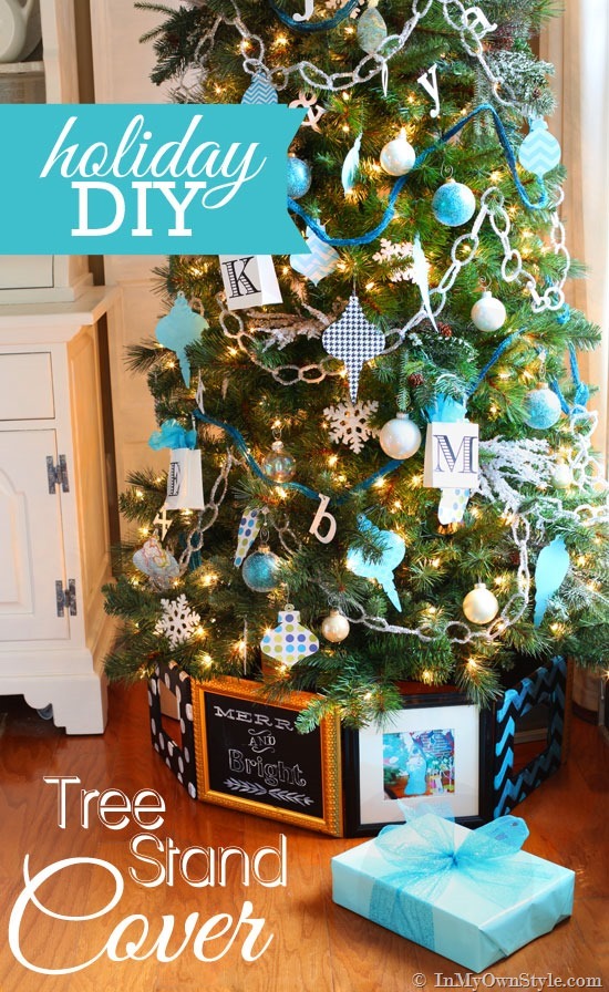 Christmas tree skirt idea that isn't made of fabric